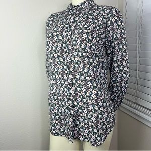 Talbots Cottage Core Button Down Long Sleeve Floral Shirt Small Super Soft